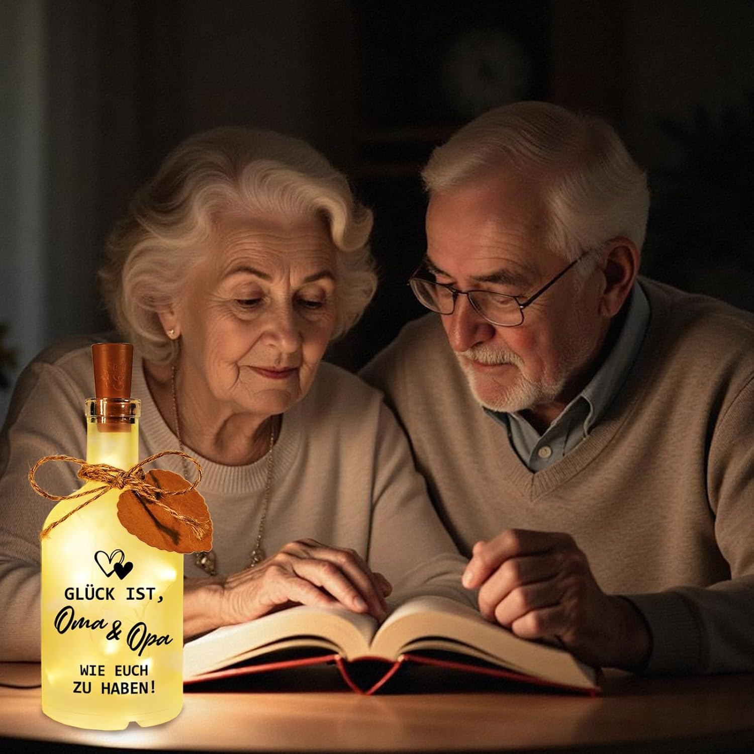 Grandma and Grandpa Gift Birthday LED Bottle Light – Bild 6