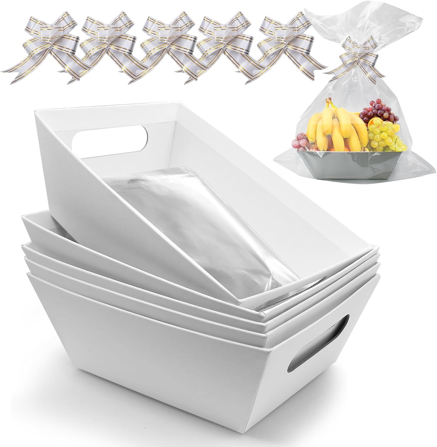 Pack of 5 Gift Baskets, Empty Gift Basket, Cardboard Basket for
