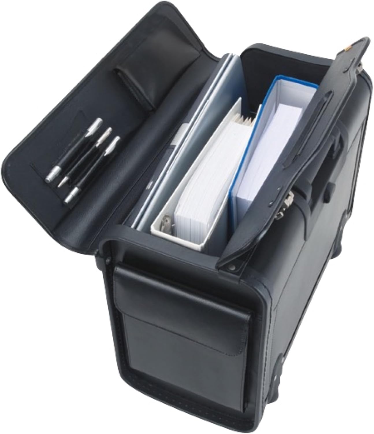 Alassio - 92301 SILVANA - trolley pilot case, wheeled, imitation leather, black – Bild 3