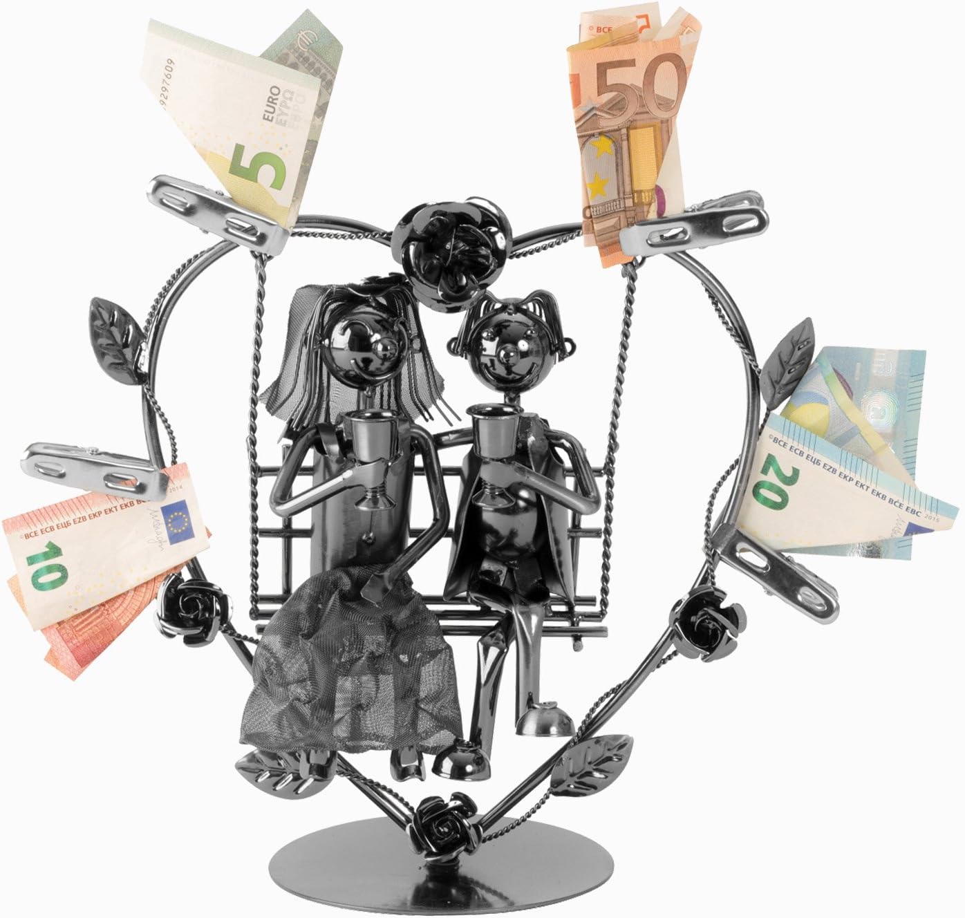 BRUBAKER Newlywed Couple on A Swing Money or Photo Holder Including Greeting Card – Bild 2
