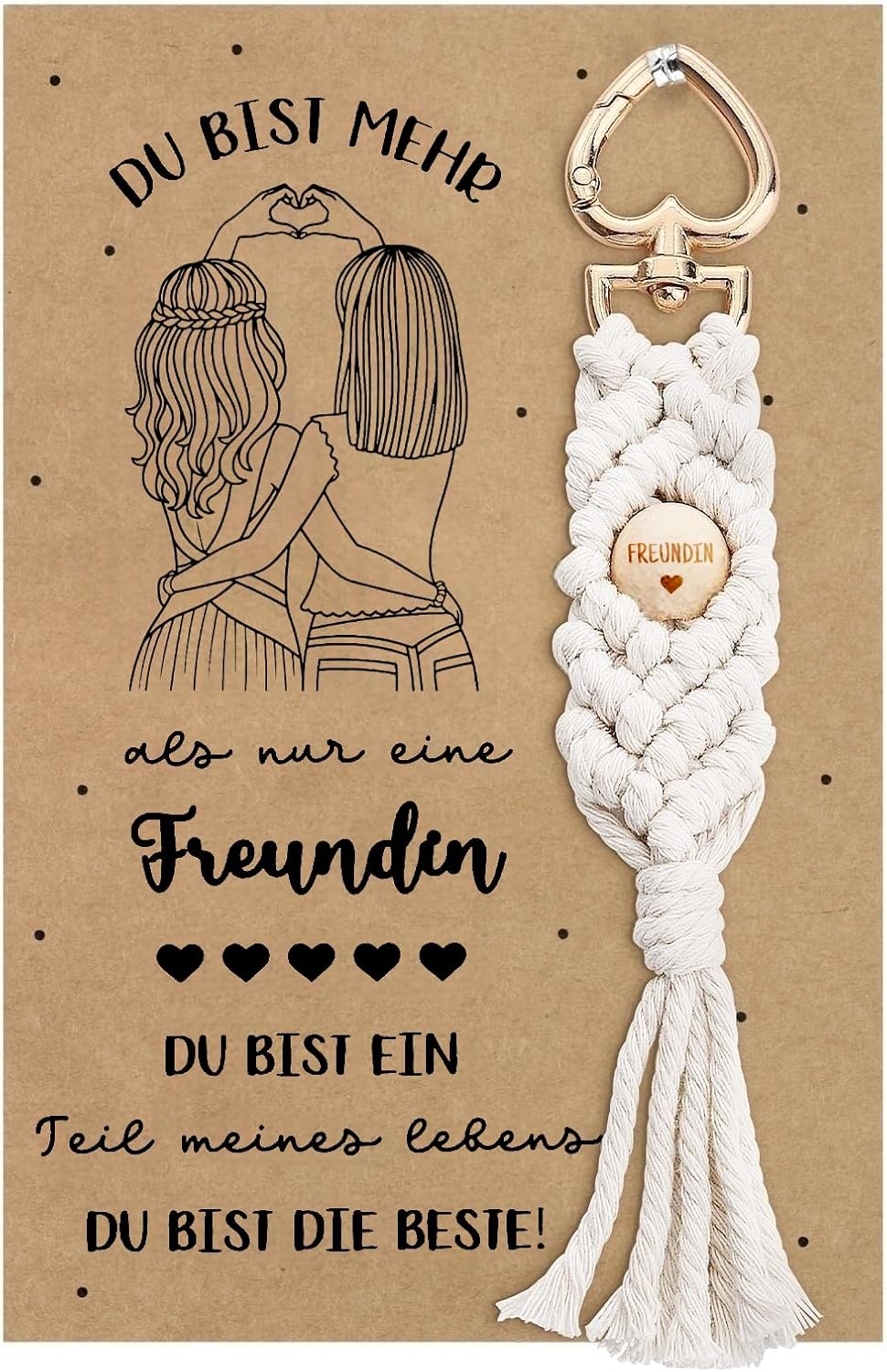 Gift Girlfriend Birthday Keyring with Card Best Friend