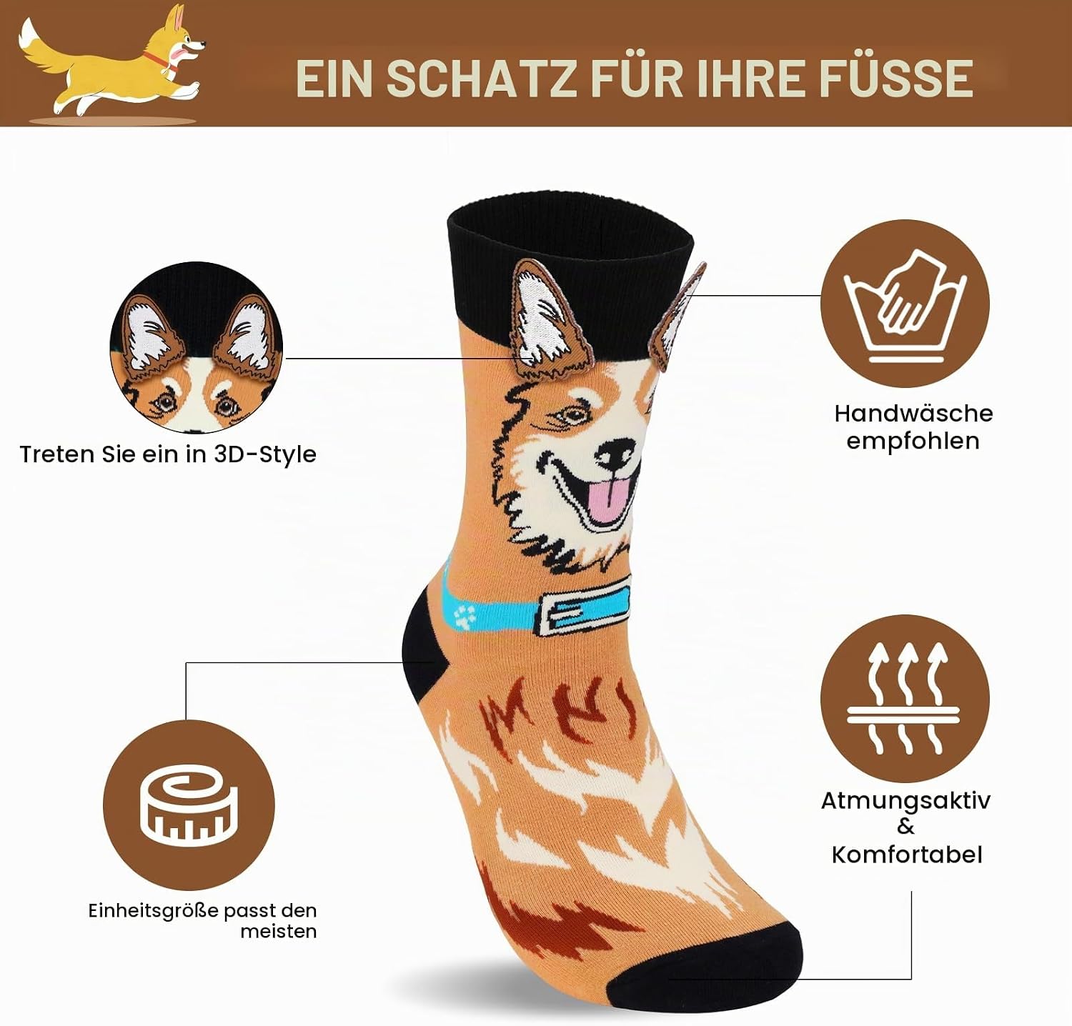 AGRIMONY Funny 3D Animal Socks for Men Women Dad Mum Teenager Boy Girl Funny Socks with Animal Motif Birthday Christmas Gifts for Animal Lovers – Bild 4
