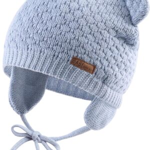 XIAOHAWANG Baby Winter Hat Boys Girls Warm Knitted Hats Soft with Cute Bear Ears