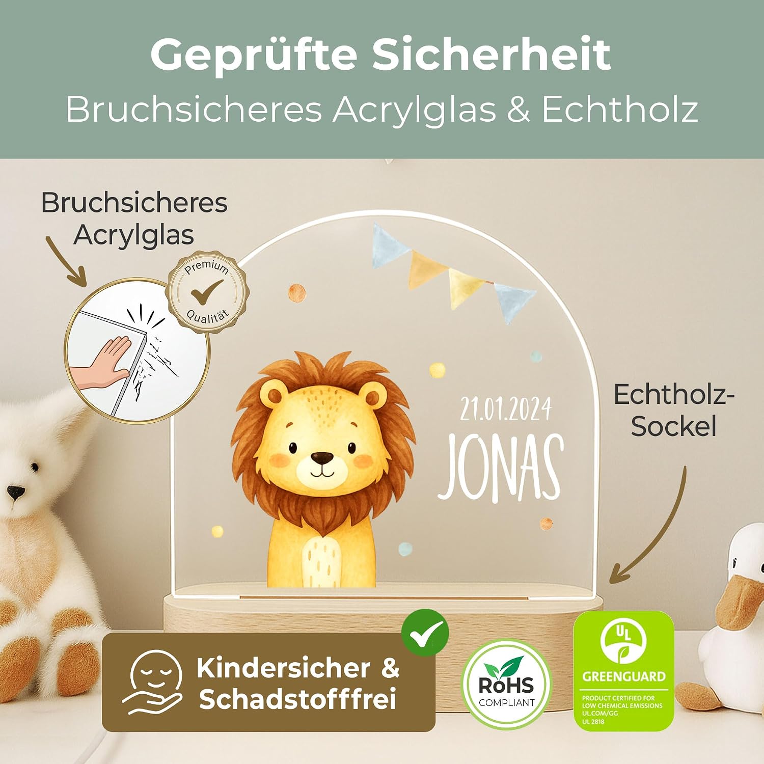 Little Deco Personalised Baby Night Light - Lion – Bild 6