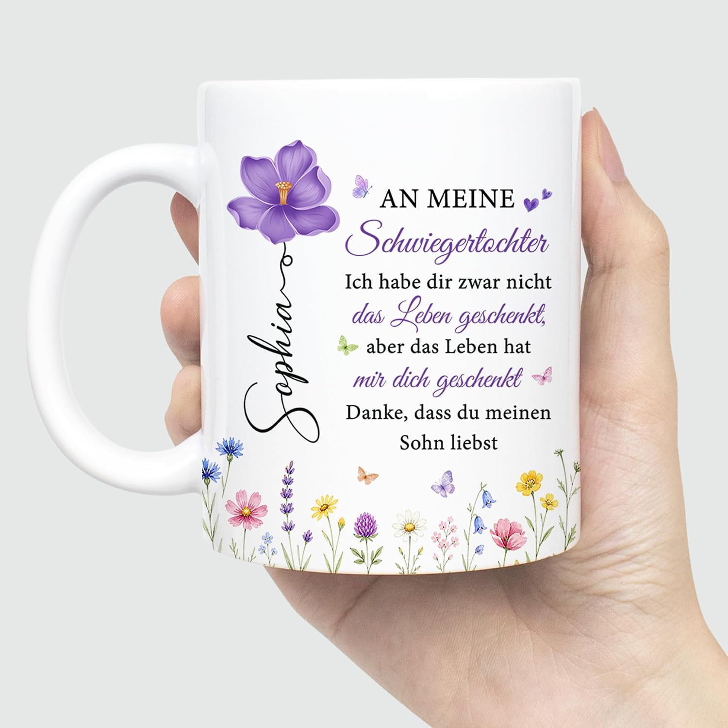 Personalised Mug - Thank You An Meine Schwiegerdaughter - Mother Daughter Gift, Gift for Daughter, Cups with Sayings, Coffee Mug with Saying (Model #1) – Bild 3