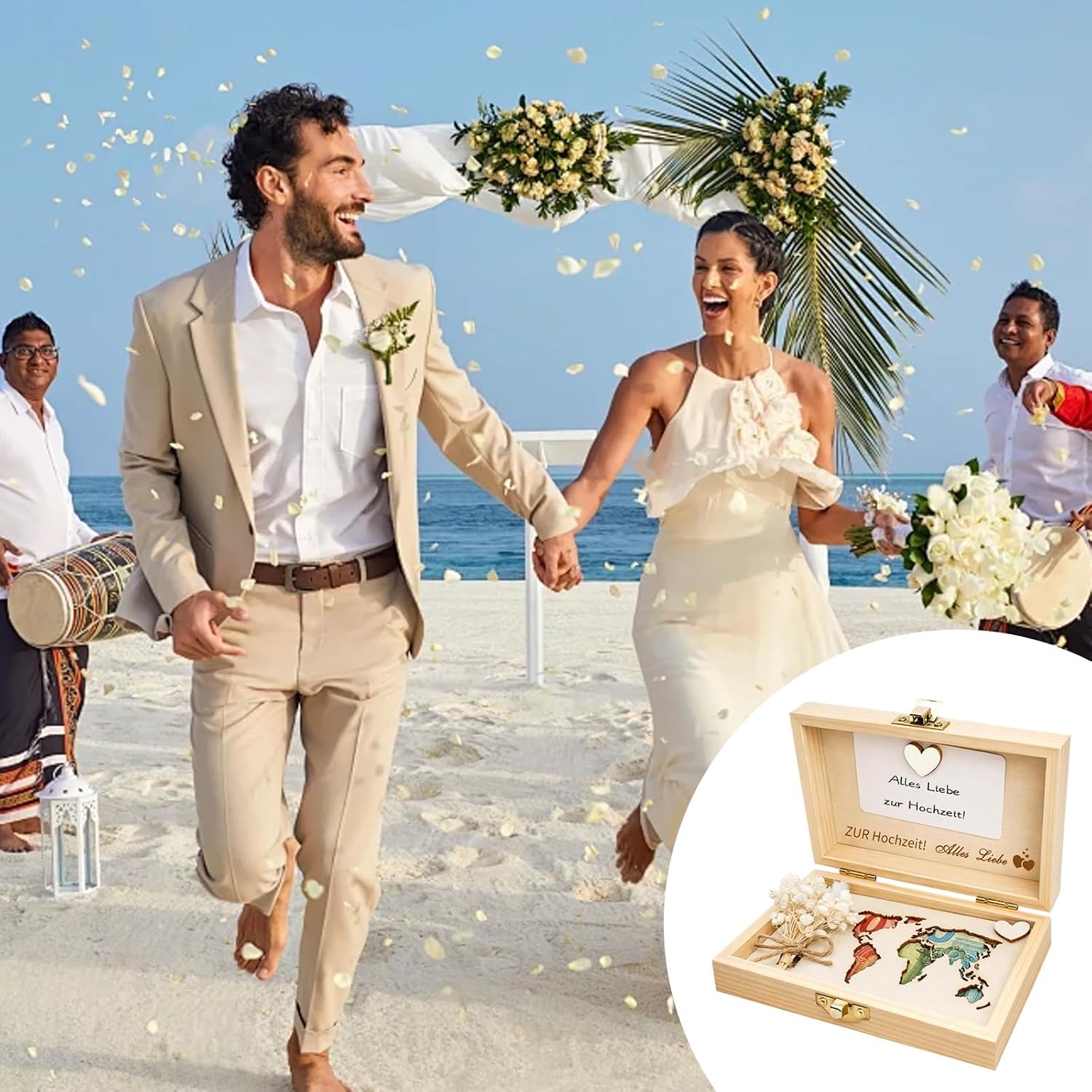 Money Gift Wedding World Map Wooden Wedding Card Money Gift – Bild 5