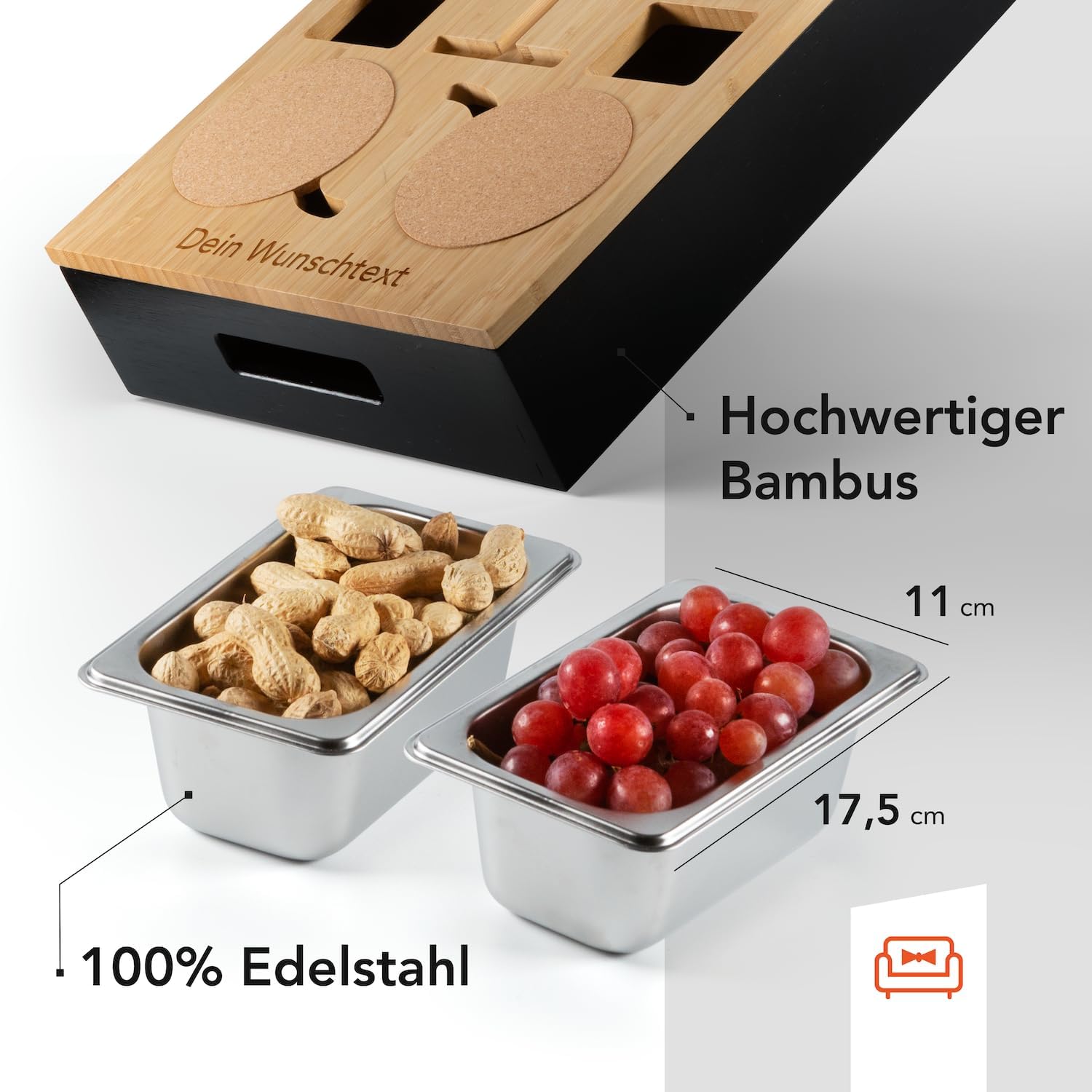 Bamboo Coffee Bar Snack Box - Couch Bar Personalised with Gift Box – Bild 7