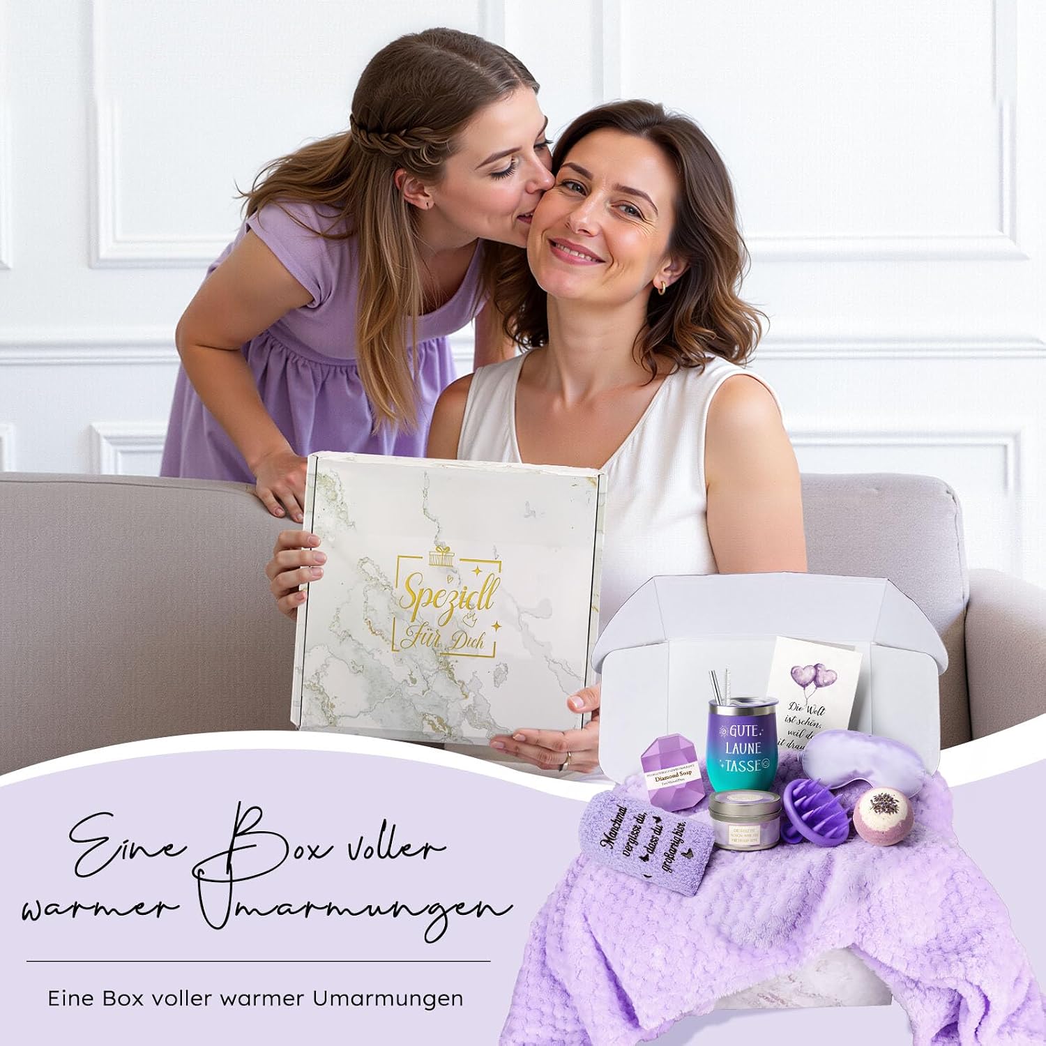 TUZELIYA Gifts for Women Girlfriend - Birthday Gift - Wellness Gift Set - Get Well Soon & Courage Gifts - Gift Ideas for Mum, Sister, Daughter, Colleague, Aunt, Wife - Purple – Bild 7