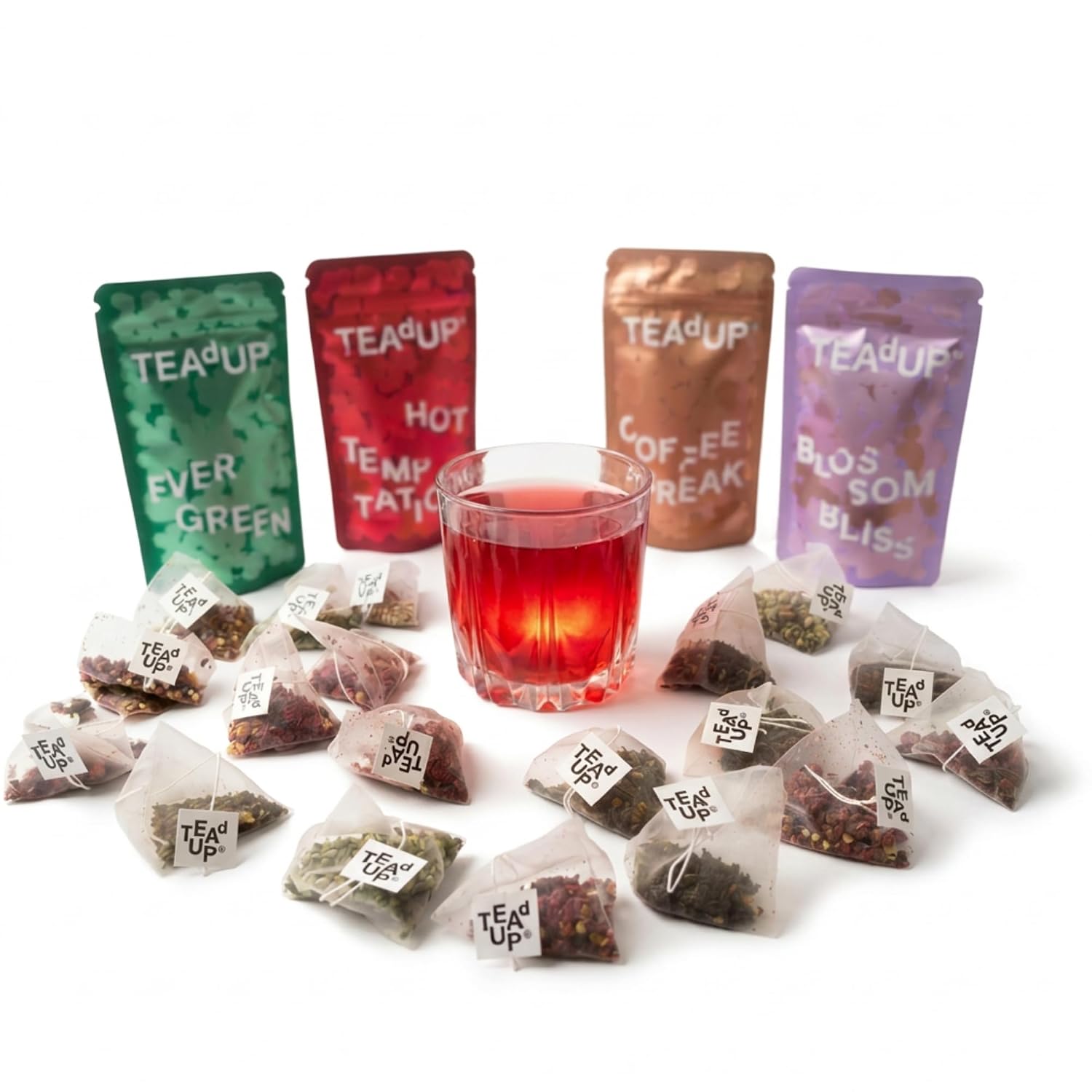 TEAdUP® Gin Botanicals Discovery Set - 20 BoozyBags for Gin & Tonic & Vodka - 4 Varieties (Cucumber Mint, Raspberry Chili, Lavender Rose, Coffee Cocoa)