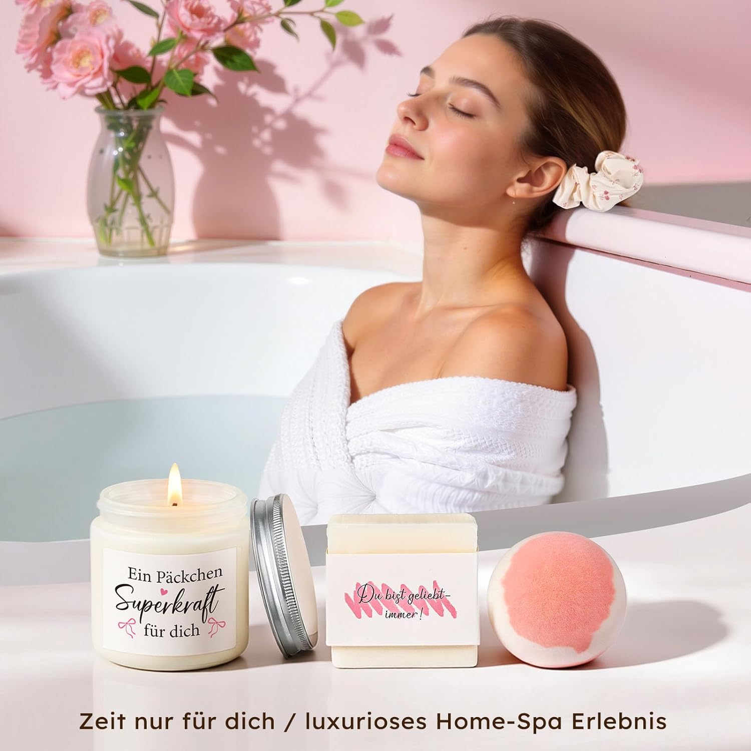 Giftota Gift Set for Women - Lucky Pig Self Care Wellness Gift Box with Bow Glass Cup & Scented Candle - Birthday Gift for Girlfriend, Best Friend, Sister - Gift Idea Women – Bild 6