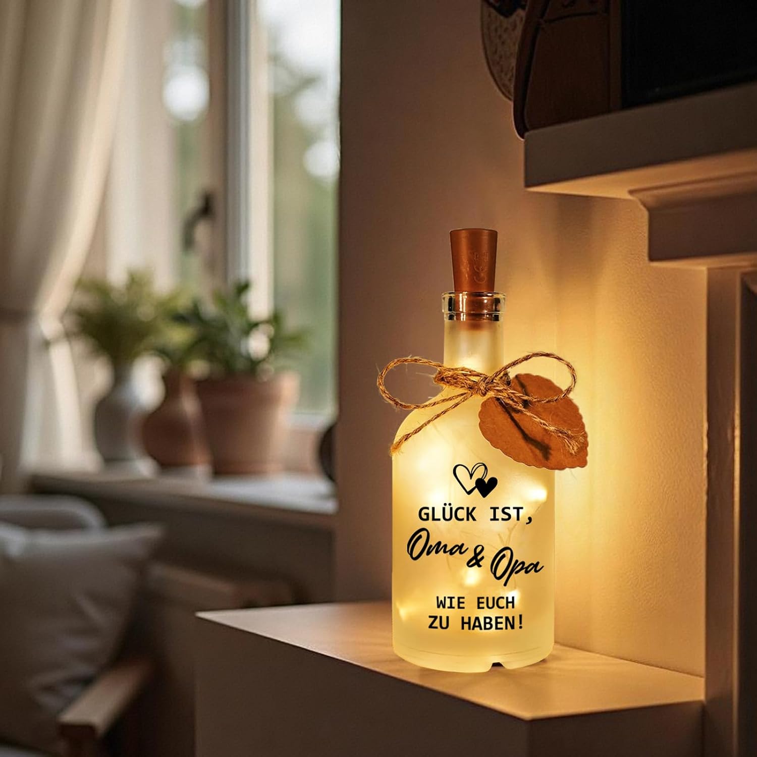 Grandma and Grandpa Gift Birthday LED Bottle Light – Bild 5