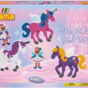 Hama 3138 Gift Pack Magical Horses Approx. Ironing Beads, 2 Pegboards and Accessories 4000 pcs