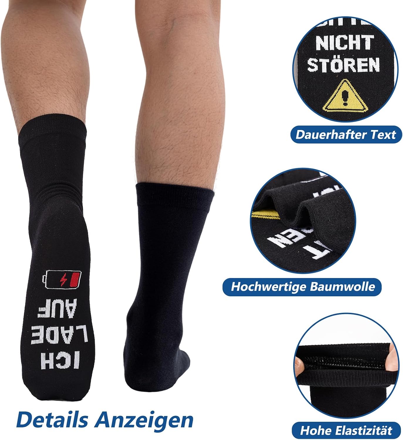 SockWaddles Funny Socks Men with Sayings - Gift Idea for Men, Grandpa, Dad, Gamer, Bike, Camper for Christmas, Birthday, Father's Day, Advent Calendar Filling – Bild 4