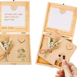 ALULU Wooden Wedding Money Gift Box