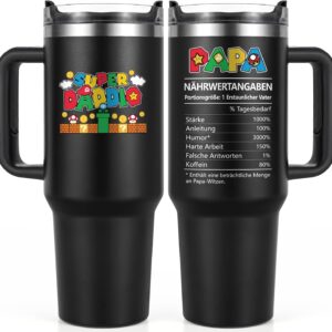 Livole Dad Gift Father's Day, Gifts for Dad Mug, Dad from Daughter - Super Daddio - 40 oz 1182 ml Stainless Steel Thermal Mug