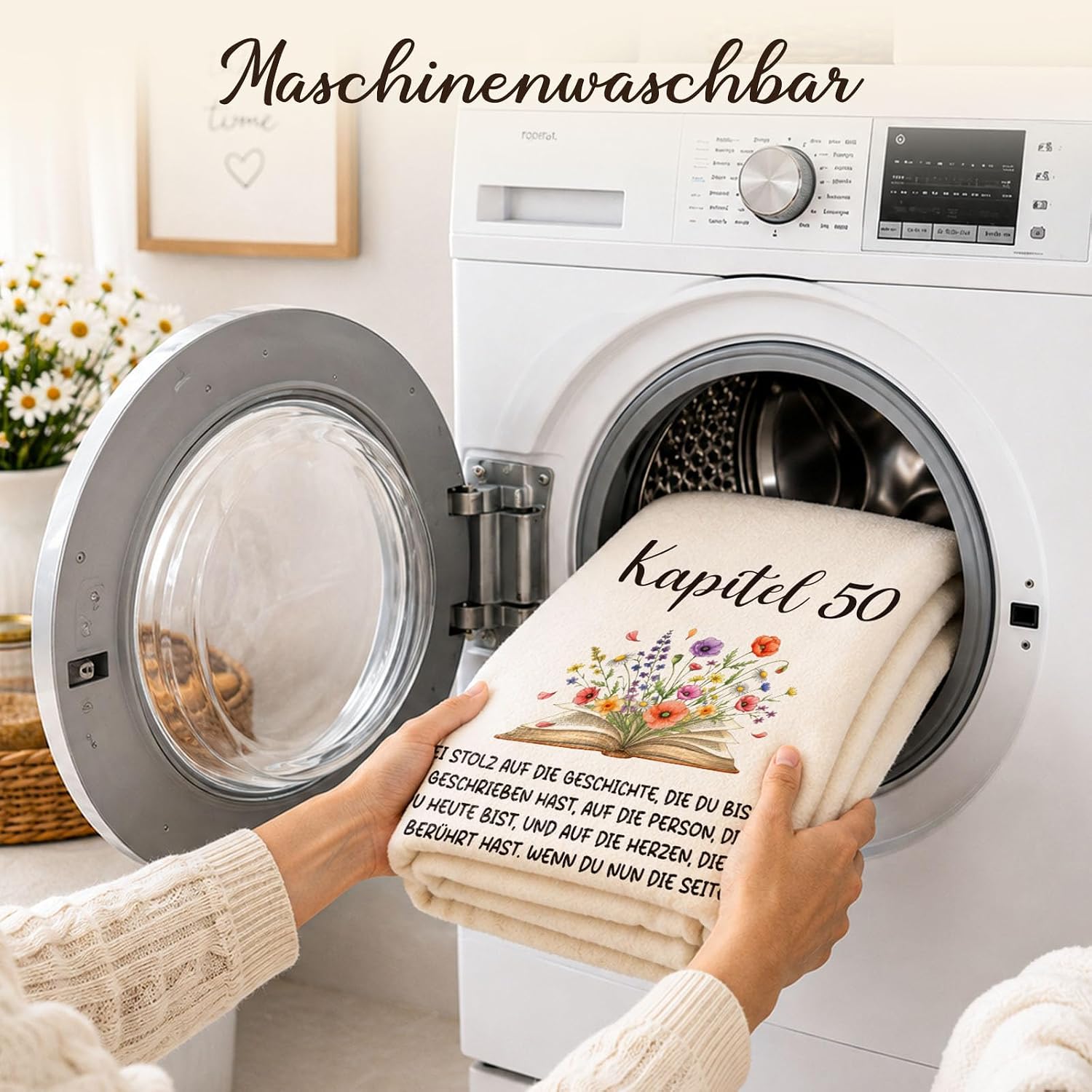 50th Birthday Gift for Women, "Chapter 50" Cuddly Blanket – Bild 6
