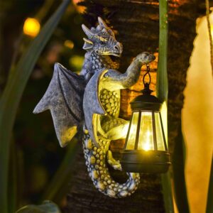 Yeomoo Solar Dragon Figure with Solar Lamps, Garden Decoration & Tree Wall