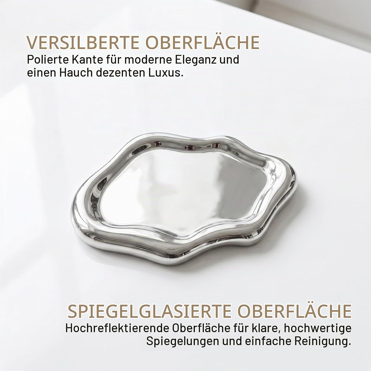 Jewellery Bowl Ceramic Jewellery Bowl Ring Holder Decorative Tray Irregular Jewellery Plate Ceramic Tray Clouds for Rings Earrings Watches Birthdays and Festivals Gifts Silver – Bild 4