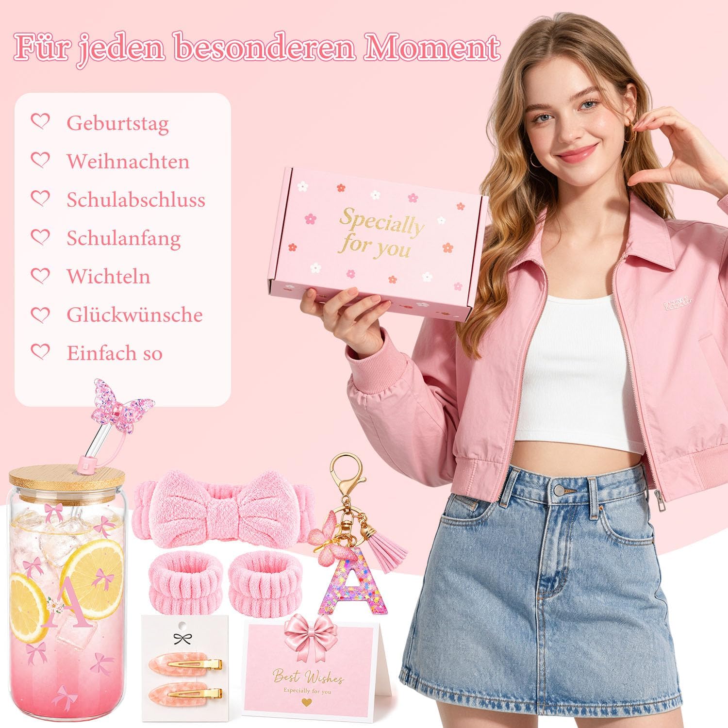 A-Z Personalised Gifts for Girls Teenagers 9-18 Years, Birthday Gift Girl Gift Set with Letter Initial, Gift Idea for Sister Daughter, Christmas & First Day at School (M) – Bild 2