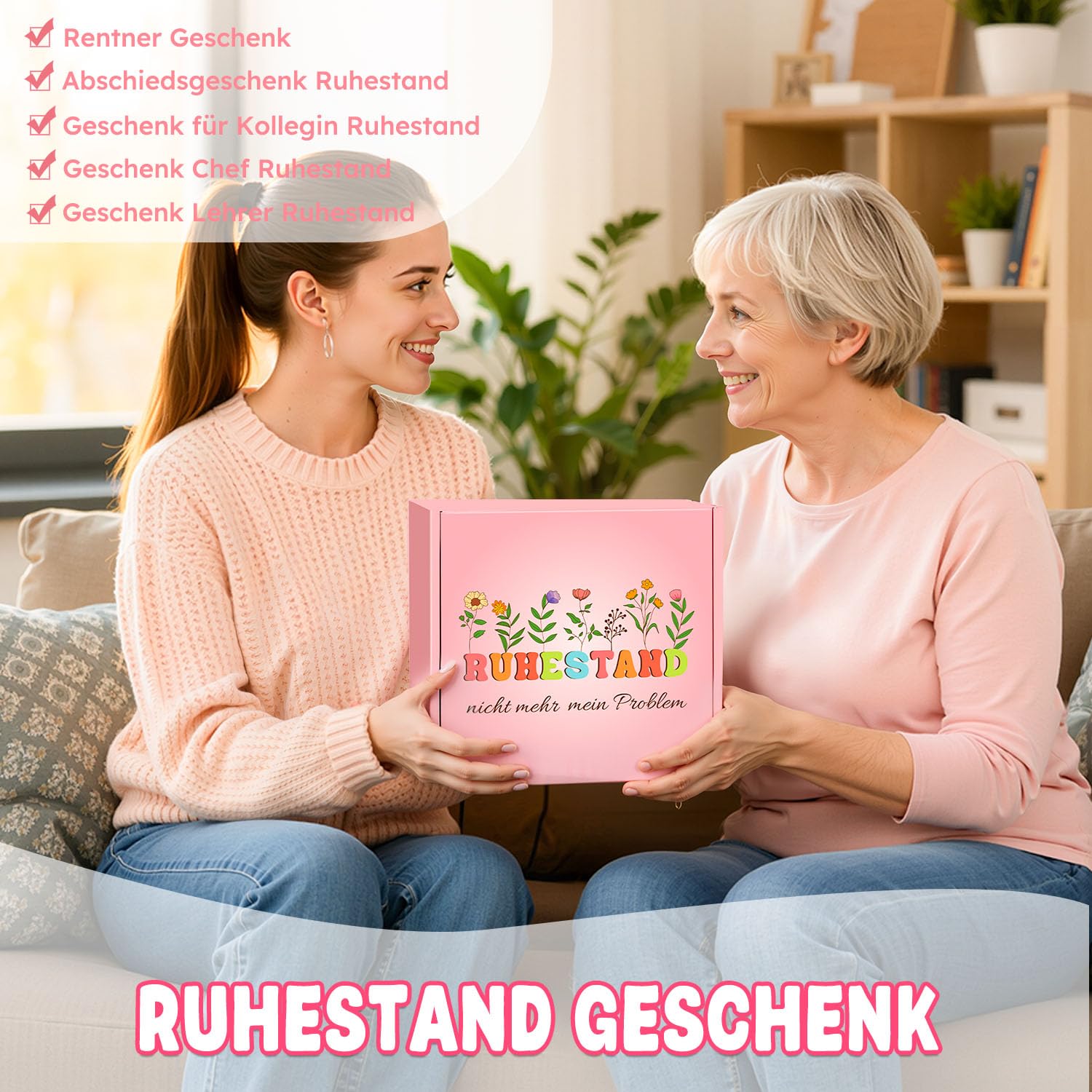 Giftota Retirement Gift Box Women, Retirement Entry Gift Woman Farewell Colleague, Pink Thermal Mug Wellness Gift Box, Funny Socks Retirement Pension, Farewell Gift Colleague – Bild 2