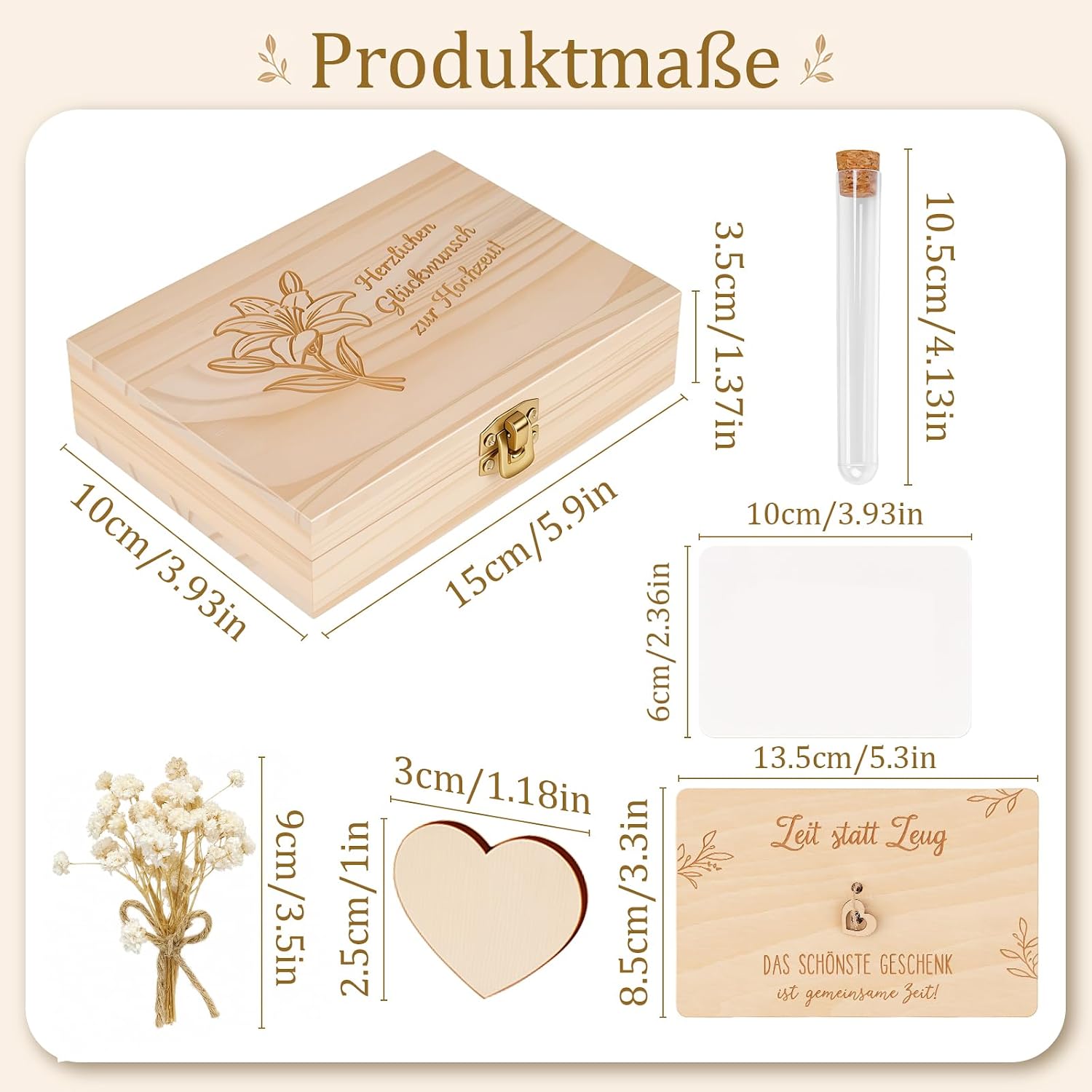 Wooden Wedding Gift Box - Wedding Money Gift Packaging – Bild 2