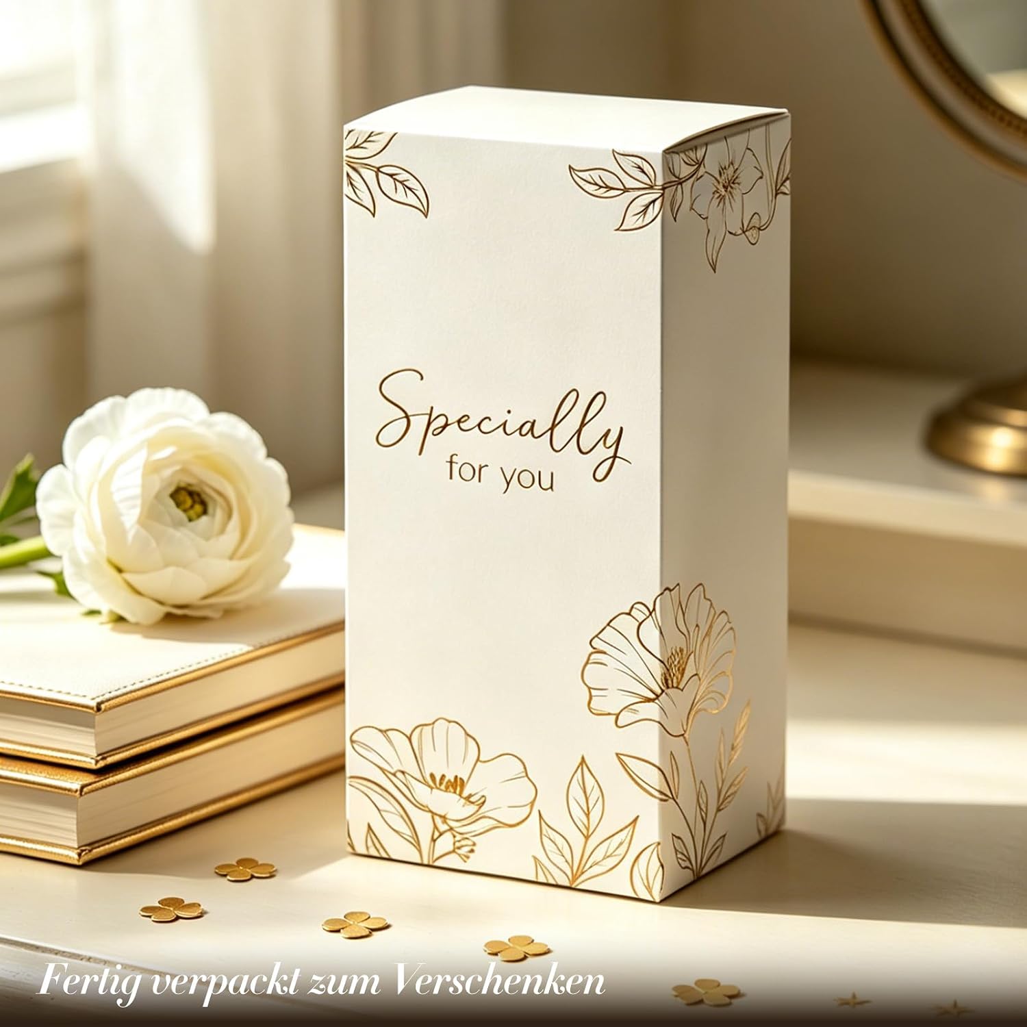 Gift Set for Women - 500 ml Glass Drinking Cup with Crochet Flower, Greeting Card & Gift Box - Inspirational Motivational Gift for New Beginnings & Strength – Bild 7