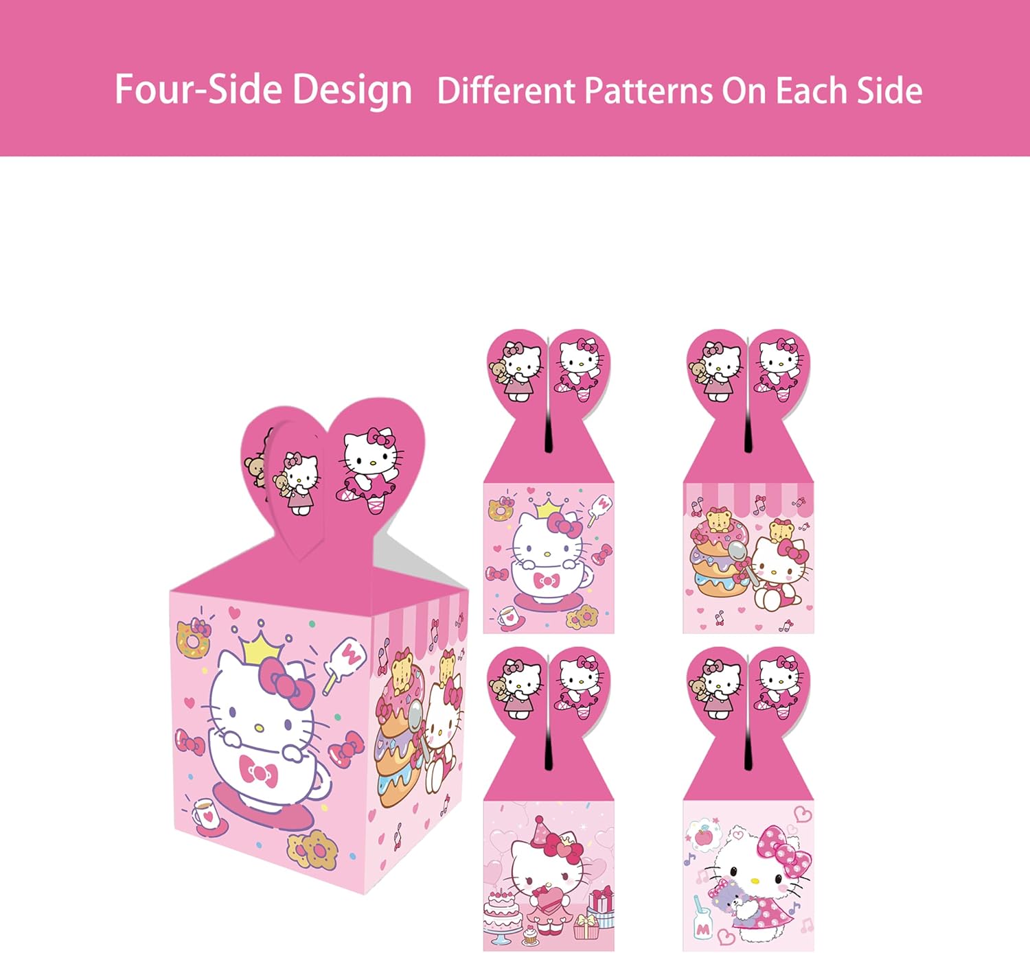 Roffatide 12pcs Kitty Party Gift Boxes Goodie Boxes for Birthday Party Decorations Accessories Sweets Biscuits for Children – Bild 5