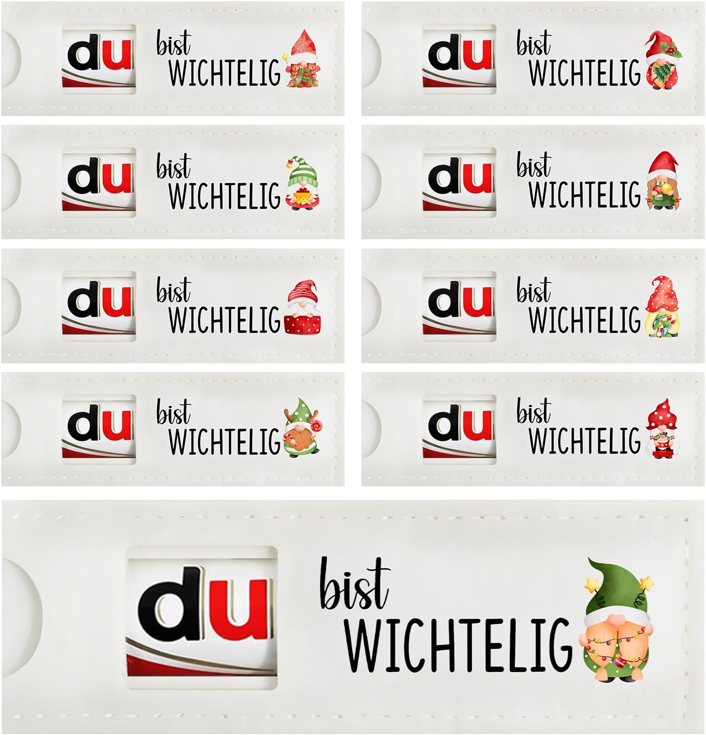 9 pcs Du Bist Wichtelig Chocolate Packaging, Cute Gnome Gift Box for Mini Christmas Chocolate, Santa Claus Gift, Ideal Christmas Gifts for Children, Dad, Mum, Employees, Friends