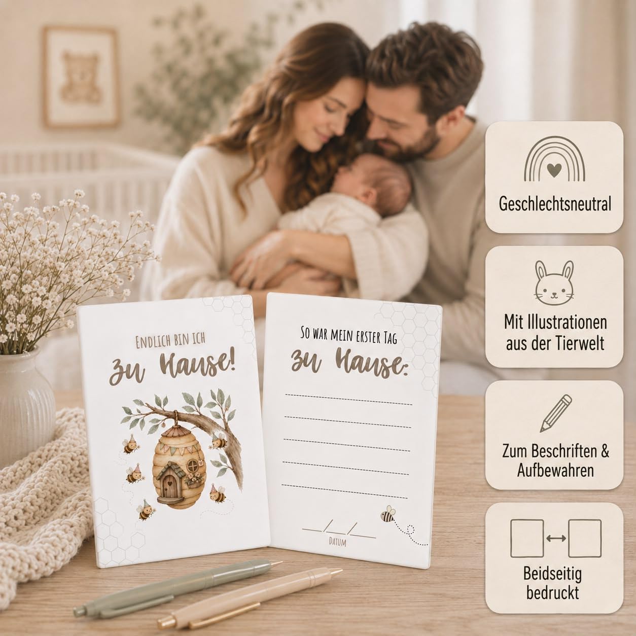 Baby Milestone Cards - 48 Photo Cards for the First Year | Baby Milestone Cards for Memory Photos | Birth Gift & Baby Shower for Girls and Boys – Bild 4