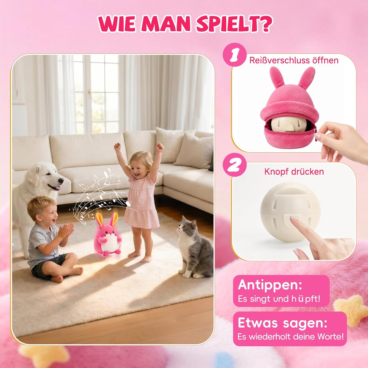 SAIMAND Baby Toy 6-18 Months Musical Rabbit Crawling Toy – Bild 7