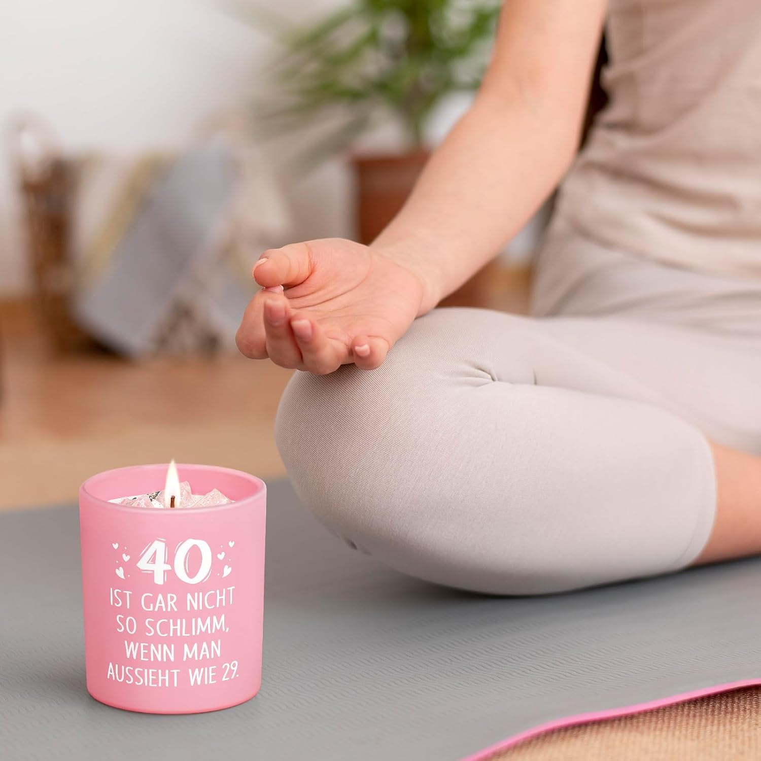 Craftique 40th Birthday Women, Decorative 10 oz Scented Candle with Wooden – Bild 7