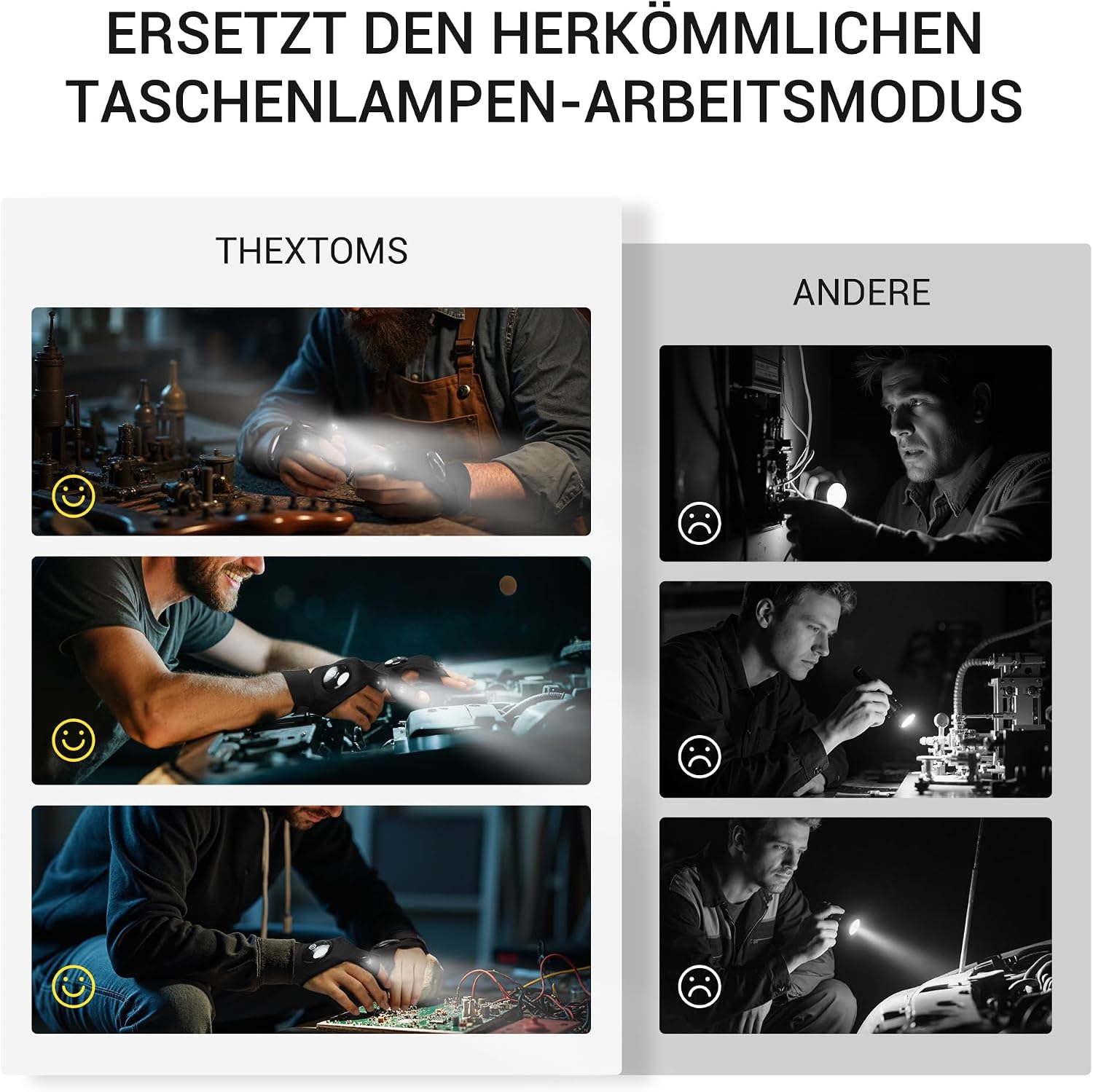 ThxToms Gifts for Men, LED Gloves with Light, Gadgets for Men – Bild 5