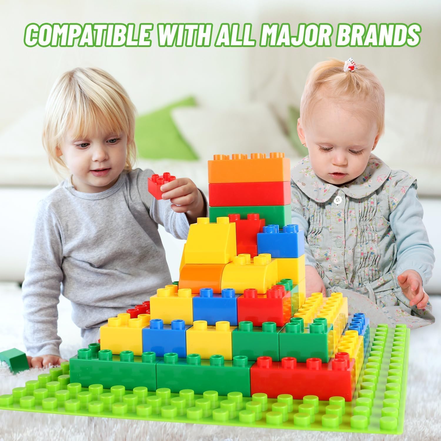 Large Building Blocks, 240 Pieces Stones in 9 Colours and 8 Sizes, Compatible - Gift for Children from 3 Years – Bild 4