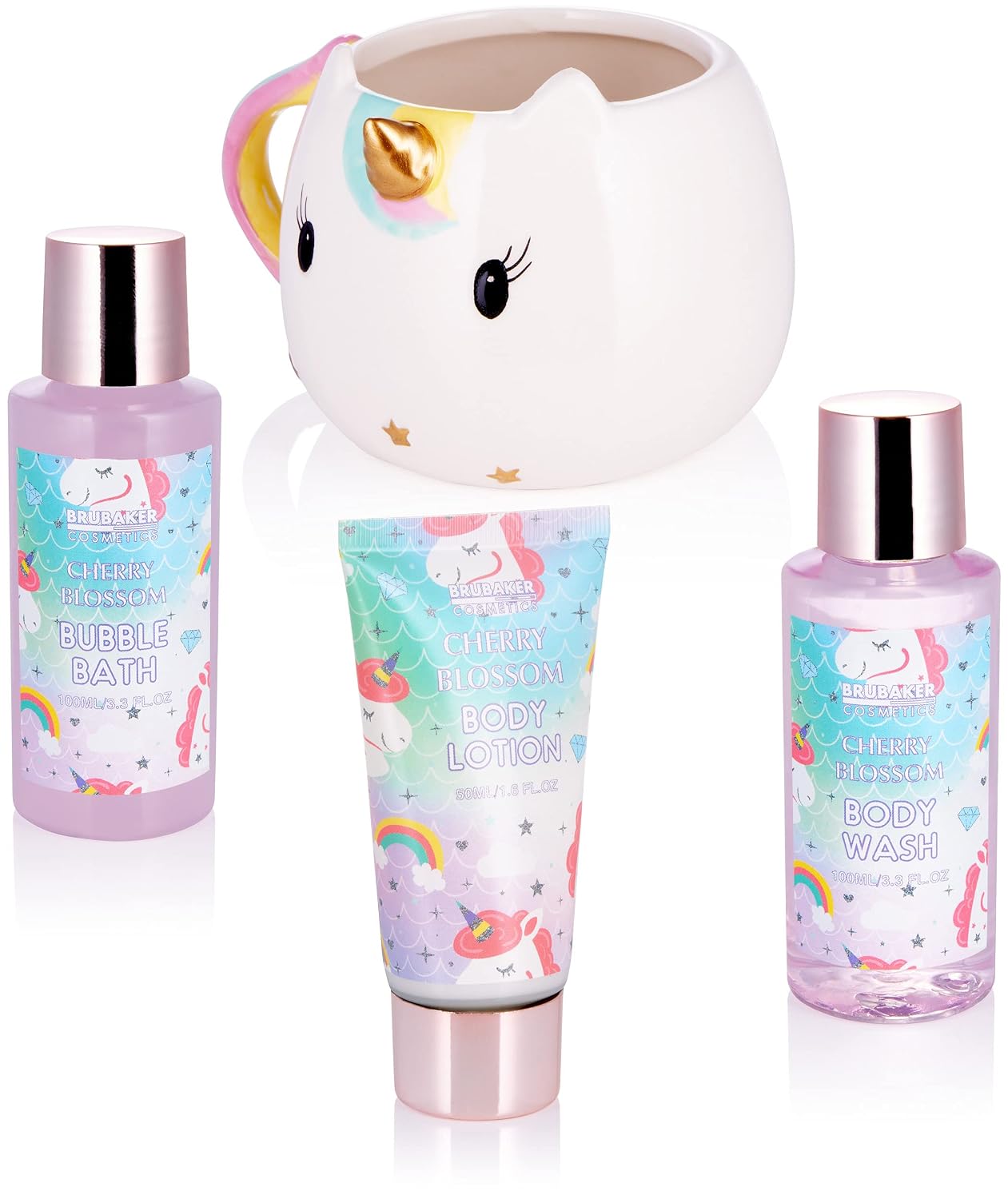 Brubaker Cosmetics 4-Piece Unicorn Bath and Shower Set Cherry Blossom – Bild 2