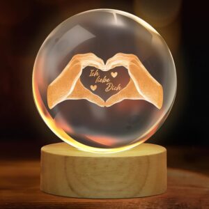 TUZELIYA Anniversary Gift for Her - I Love You Gifts for Girlfriend Crystal Glass Ball Birthday Gift for Women Girlfriend Christmas Wedding Valentine's Day Gifts