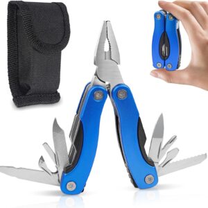 Multitool Tool Multifunctional Pliers 11 in 1 Pocket Tool Foldable Stainless Steel with Screwdriver Bits Folding Knife Including Portable Bag for Outdoor Activities