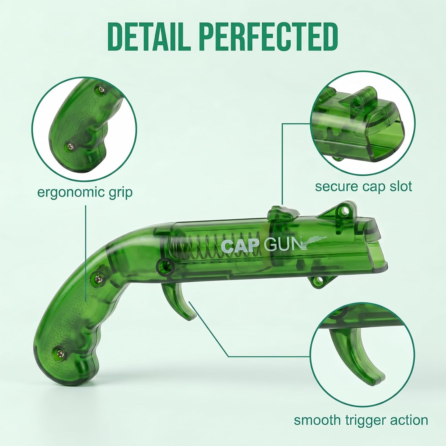 Bottle Opener Gun - Funny Beer Opener with Shooting Function for Parties & Bars, Creative Gadget in Transparent Bottle Green, Ideal Men's Gift for Birthday and Christmas – Bild 6