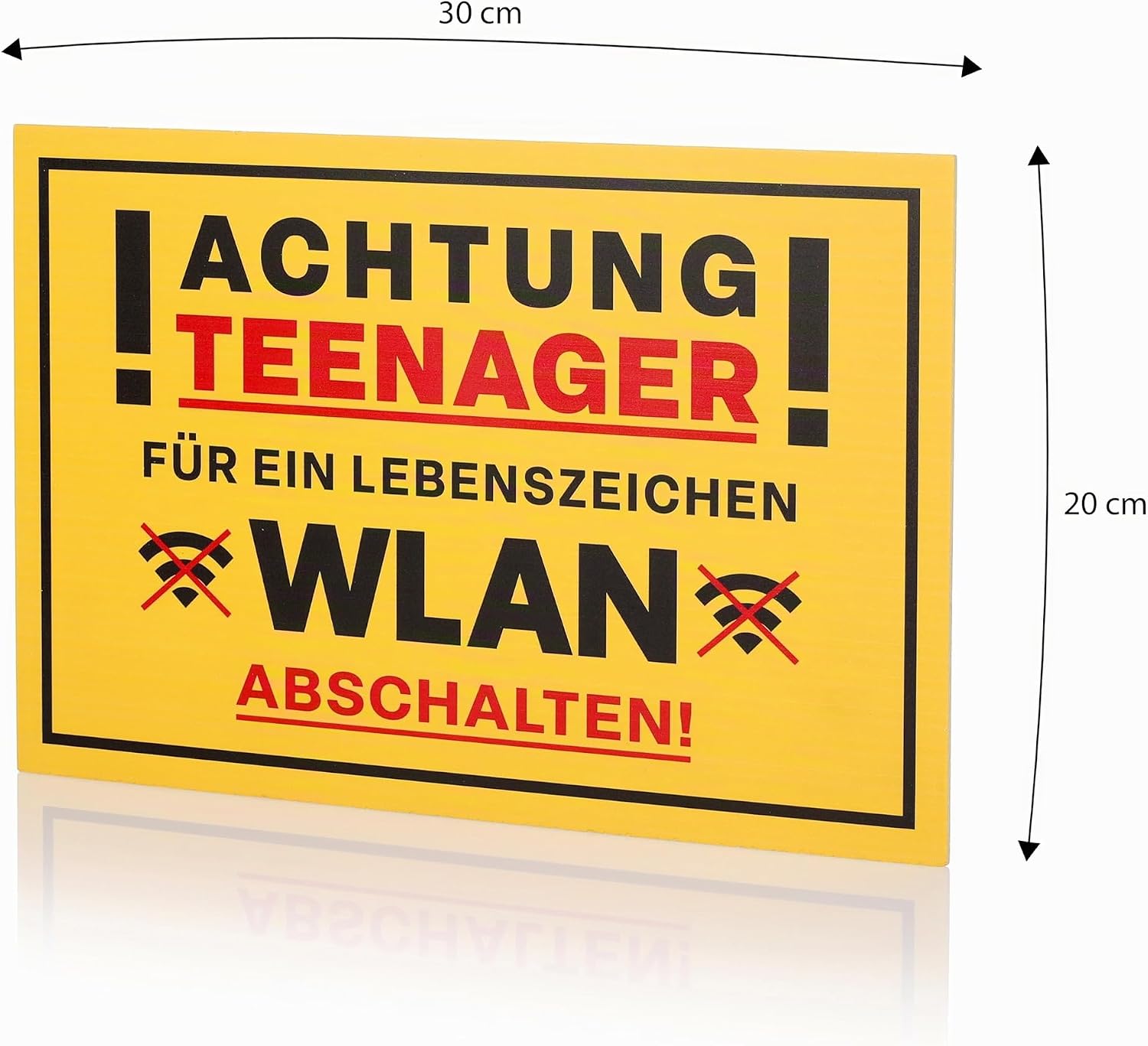 FunX Achtung Teenager Door Sign - Funny Sign with Saying Warning Sign as a Gift for Youth Consecration and Birthday for Boys and Girls - 30 x 20 cm – Bild 2