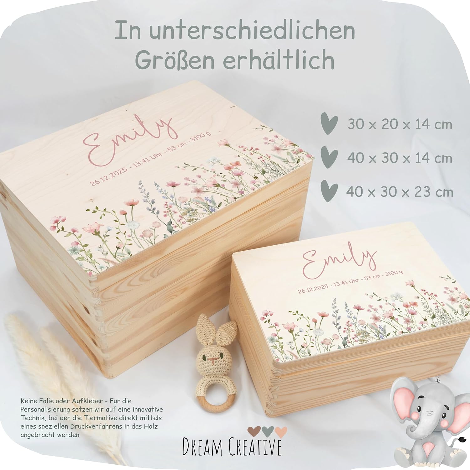 Personalised Keepsake Box | Various Designs | Gift Idea for Birth, Birthday, Christening - Memory Box Baby – Bild 6