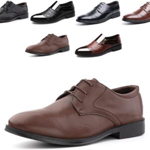 Derby Shoes Men’s Oxford Suit Shoes Leather Shoes Business Shoes Formal Brogues Lace-Up Shoes Classic Lace-Up Shoes Black Brown 37-48