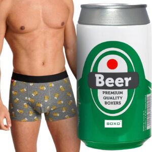 soxo Boxershorts Herren Baumwolle - Bier Geschenk - Unterhosen Männer M-XL