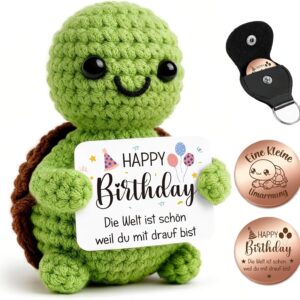 Giftota Birthday Gift Women & Men – Pocket Hug – Positive Turtle – Lucky Charm & Courage – Gifts for Girlfriend, Colleague, Dad, Mum, Grandpa, Grandma, Brother, Sister