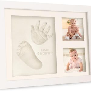 Baby Handprint Footprint Keepsake Kit – Baby Prints Photo Frame for Newborns – Baby Nursery Memory Art Kit Frame Boys Girls – Perfect Baby Registry Gift Box