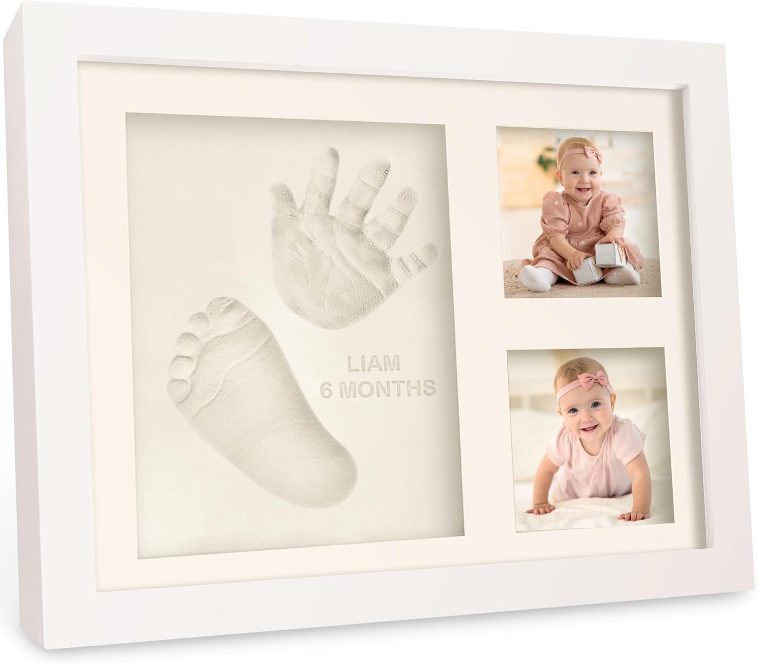 Baby Handprint Footprint Keepsake Kit - Baby Prints Photo Frame for Newborns - Baby Nursery Memory Art Kit Frame Boys Girls - Perfect Baby Registry Gift Box