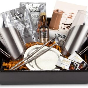 Lumumba Gift Set (12 Pieces) Including Rum, Chocolate, Glasses, Coasters, Straw Spoon for Christmas, New Year's Eve, Birthday
