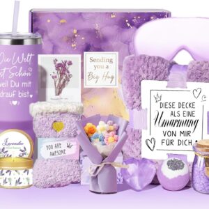 Gifts for Women, Birthday Gift Set for Women, Best Friend, Wife, Mum, Colleague, Sister with Wellness, 40 Oz, Stainless Steel Wine Cup, Blanket, 13-Piece Baths Fragrance Gift Box