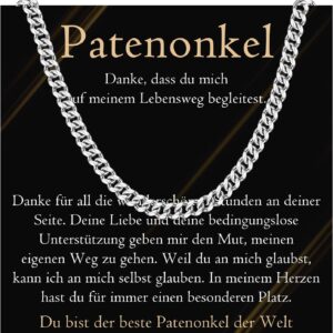 Gifts for Men, Stainless Steel Chain Love Gifts for Husband Boyfriend Dad Bonus Dad Becoming Dad Brother Son Necklace Men's Gift for Anniversary Birthday