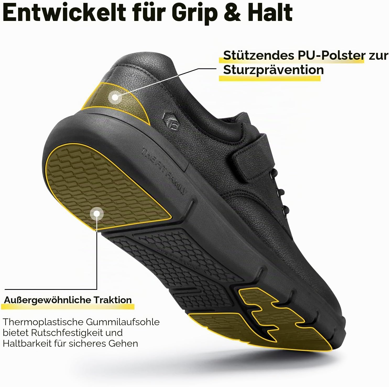 FitVille Extra Wide Men's Health Shoes with Microfibre Leather Business Casual Shoes Adjustable Trainers Comfortable Cushioning Walking Shoes for Wide Feet – Bild 5