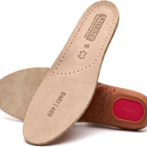 Saluber Leather Insoles for Men and Women, Size 46
