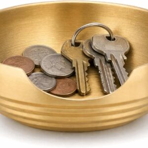 Vetin 19 cm key shell gold made of stainless steel, deep decorative bowl